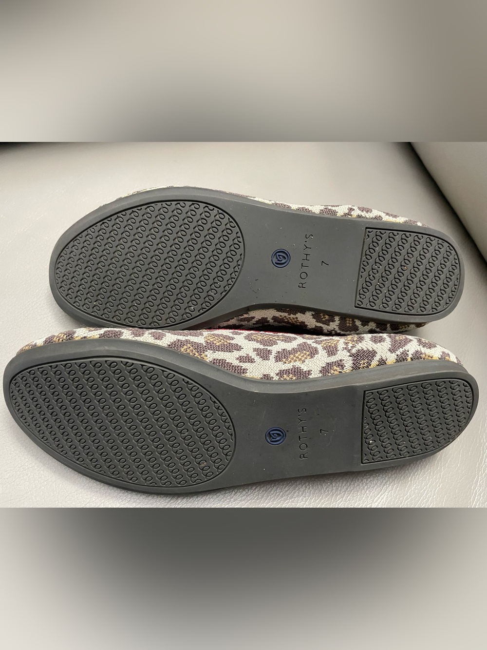 Rothy's Leopard Print Flats with Red Trim - Picture 5 of 5